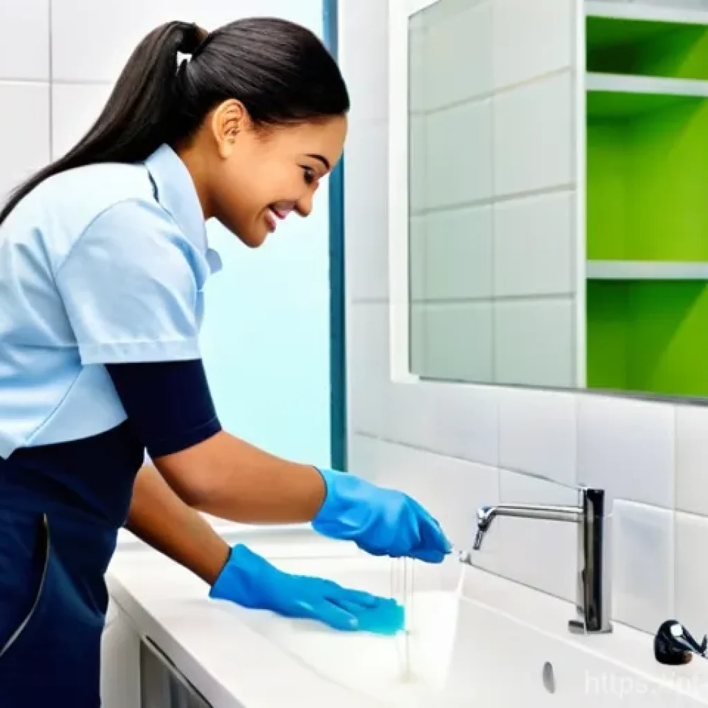 생활가사도우미 실기 시험 문제 유형과 팁 - **Prompt 1: Mastering Deep Cleaning in a Modern Bathroom**
    A professional, smiling domestic work...