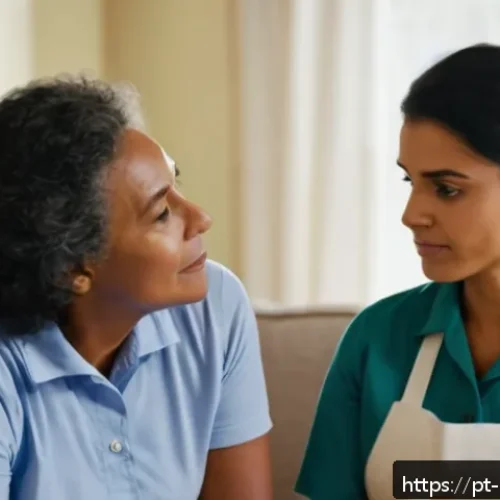 Home 31 가사도우미로서 지켜야 할 서비스 매너 - A professional domestic worker attentively listening to a middle-aged Brazilian client in a cozy, we...